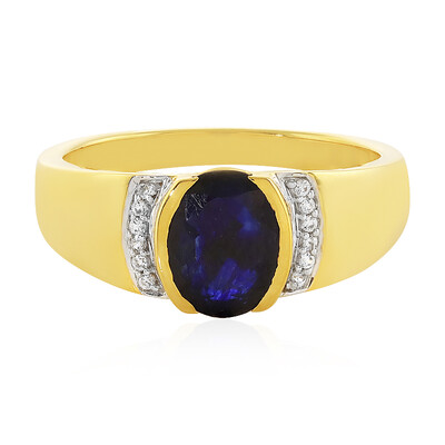 Anillo en plata con Zafiro azul de Madagascar