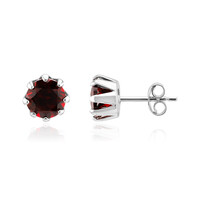 Pendientes en plata con Granate de Mozambique