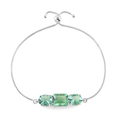 Brazalete en plata con Fluorita verde