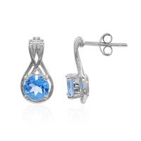 Pendientes en plata con Topacio azul índigo