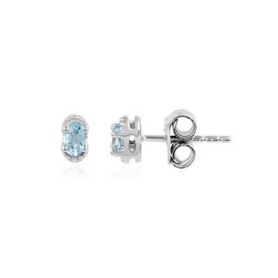 Pendientes en plata con Topacio azul cielo