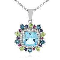 Collar en plata con Topacio azul cielo