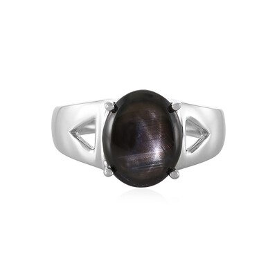 Anillo en plata con Zafiro estrella negra
