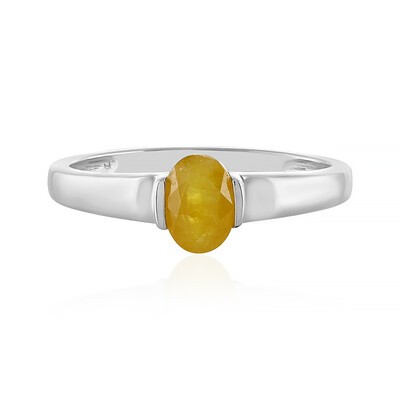Anillo en plata con Zafiro amarillo de Madagascar