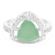 Anillo en plata con Calcedonia verde