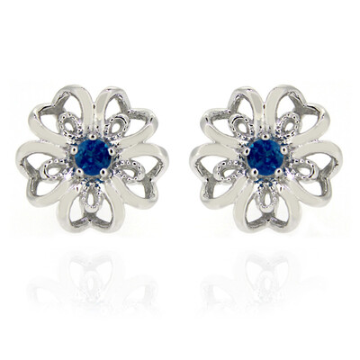 Pendientes en plata con Apatita azul neón