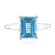 Anillo en plata con Topacio azul suizo