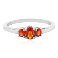 Anillo en plata con Rubí rojo atardecer