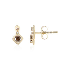 Pendientes en oro con Diamante chocolate I2
