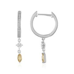 Pendientes en plata con Zircón amarillo