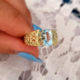 Anillo en oro con Aguamarina Santa María (CUSTODANA)