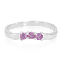 Anillo en plata con Zafiro de Ceilán púrpura no calentado