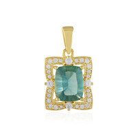 Colgante en plata con Fluorita verde