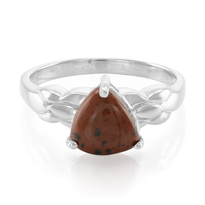 Anillo en plata con Obsidiana caoba
