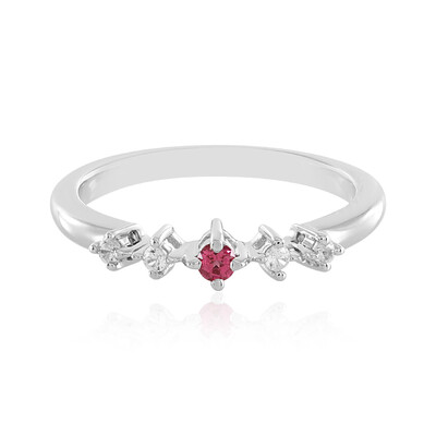 Anillo en plata con Espinela rosa