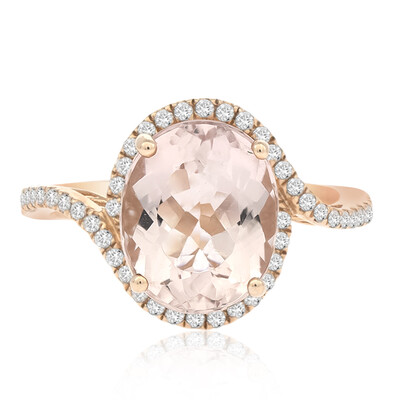 Anillo en oro con Morganita AAA (AMAYANI)