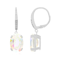 Pendientes en plata con Cuarzo Rayo de luna