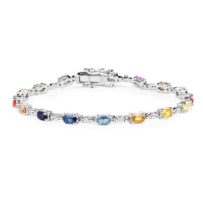 Brazalete en plata con Zafiro verde