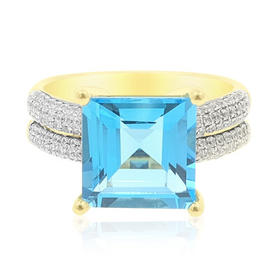 Anillo en oro con Topacio de Marambaia