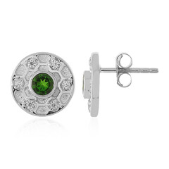Pendientes en plata con Diópsido de Rusia