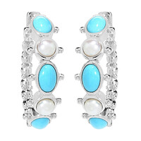 Pendientes en plata con Turquesa bella durmiente (Dallas Prince Designs)