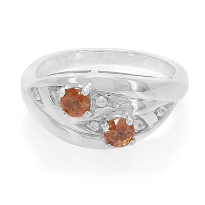 Anillo en plata con Zafiro naranja