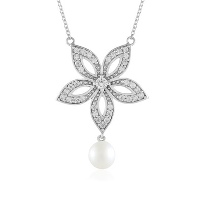 Collar en plata con Perla blanca Freshwater