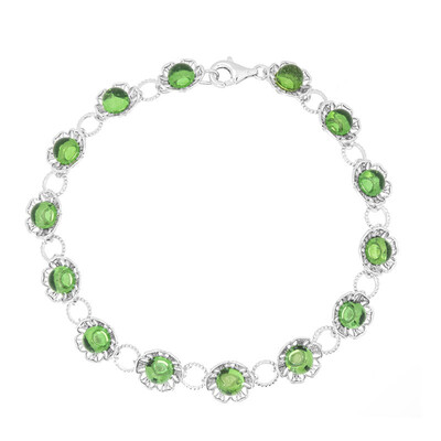 Brazalete en plata con Ámbar colombiano verde (dagen)