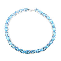 Brazalete en plata con Topacio azul suizo