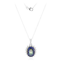 Collar en plata con Cuarzo Místico azul