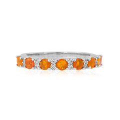 Anillo en plata con Ópalo naranja de Etiopía