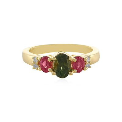 Anillo en plata con Turmalina verde
