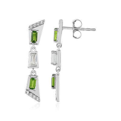 Pendientes en plata con Diópsido de Rusia