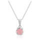 Collar en plata con Cuarzo rosa pastel