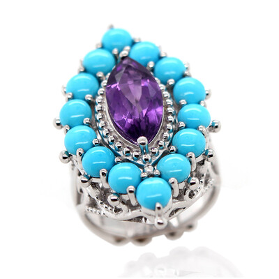 Anillo en plata con Amatista de Zambia (Dallas Prince Designs)