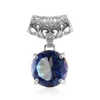 Colgante en plata con Cuarzo Místico azul