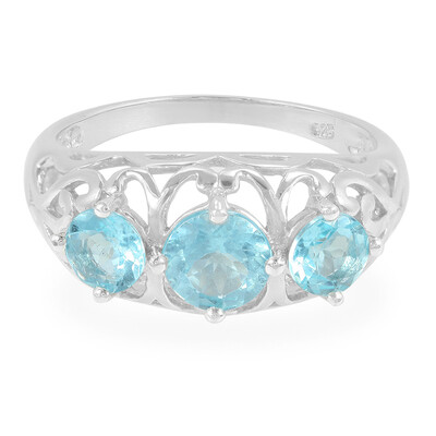Anillo en plata con Apatita azul