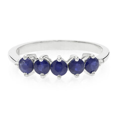 Anillo en plata con Zafiro azul birmano