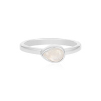 Anillo en plata con Piedra de Luna arcoíris
