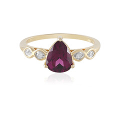 Anillo en oro con Granate Magenta