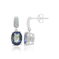 Pendientes en plata con Cuarzo Místico azul