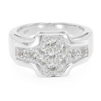 Anillo en plata con Topacio blanco