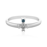 Anillo en plata con Diamante azul I3