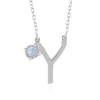 Collar en plata con Piedra de Luna arcoíris