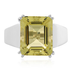 Anillo de hombre en plata con Quarzo limón