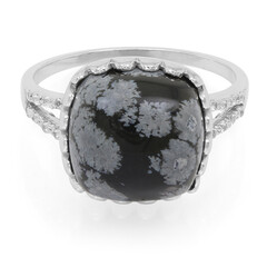 Anillo en plata con Obsidiana Copo de Nieve