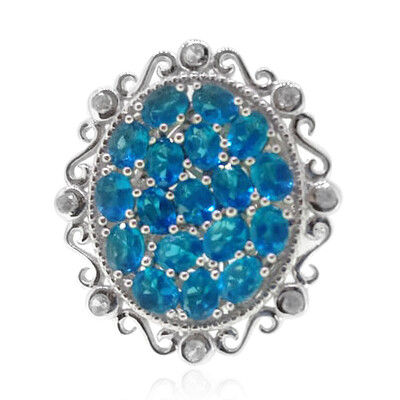 Anillo en plata con Apatita azul neón (Dallas Prince Designs)