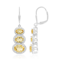 Pendientes en plata con Citrino