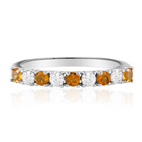 Anillo en plata con Granate espesartina