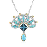 Collar en plata con Turquesa bella durmiente (Gems en Vogue)